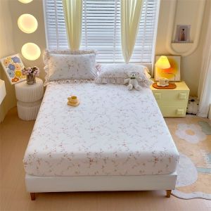 Dansunreve ผ้าปูที่นอน ผ้าฝ้าย 100% 1200TC ดดอกไม้ bedsheet 3ฟุต 3.5ฟุต 5ฟุต 6ฟุต 6.5ฟุต 10 นิ้วรัดมุม สบาย