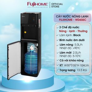 Cây nước nóng lạnh bình âm Nhập Khẩu Fujihome máy nước uống nóng lạnh bình hút mini tự ngắt an toàn tiết kiệm điện - Bảo hành 2 năm
