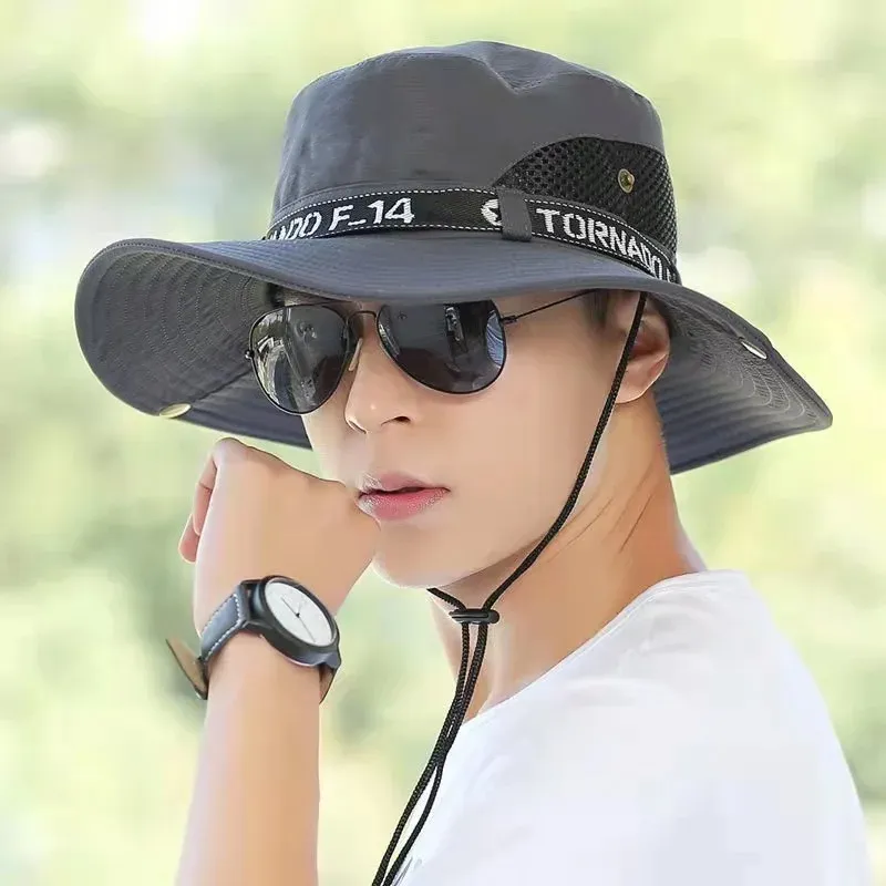 Summer Sun Protection Hat for Men Wide Brim Sun Hat Outdoor Travel