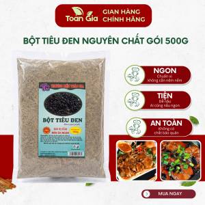 Bột tiêu đen nguyên chất gói 500g gia vị tự nhiên chế biến món ăn ướp thực phẩm