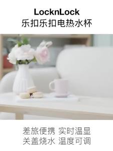 Lock & Lock Electric Heating Cup EJC715WHT Heating Mug 350ml Portable Electric Kettle and Insulated Mug