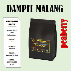 Kopi DAMPIT PEABERRY Robusta 100/250/500 Gram Kopi Murni Lanang Asli Malang UMIQAHWA