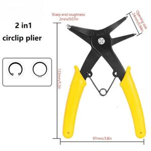 2 in 1 Snap Ring Plier 4 Way Type Circlip Pliers Dual-Use Retaining Ring Pliers Multifunctional Car Repairing Tools