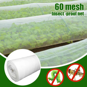High Density Anti Insect Pest Fly Net 60 Mesh Thickened Agricultural Breeding Garden Crop Family Pest Control 10M Plant Protection Cover Netting Plant Protective Net Insect Bird Net Barrier Blind Mesh Comprehensive Protection to Increase Planting Yield