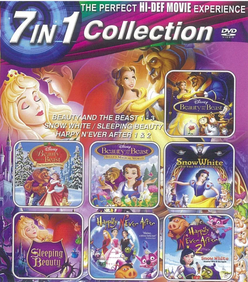 DVD Cartoon Beauty And The Beast Snow White 7 In 1 Collection J