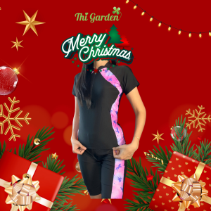 Bộ Đồ Bơi Nữ Kín Đáo Nữ Tính Gồm Áo Thun T-Shirt Quần Lửng Chất Liệu Thun Co Giãn 4 Chiều Cho Bạn Nữ Cân Nặng Dưới 52kg