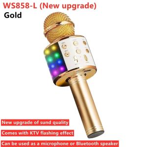 【🔥SG SELLER🔥】RICHMENTGADGET 4-in-1 Bluetooth Wireless Karaoke Microphones with Colorful LED Lights Portable Handheld Mic with Speaker Karaoke Player for Singing Home Party Toys Birthday Gift for Kids Adults Girls Christmas Gifts