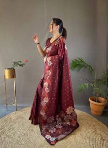 [Pre Order] SOFT LICHI SILK BEAUTIFUL RICH PALLU & JACQUARD WORK _6003(Normal / Ready To Wear)_6000 ~ Delivery Lead Time : 10 days