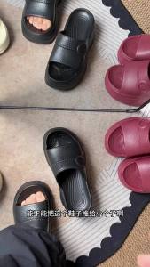 [Free Shipping] EVA lightweight button high-heeled thick-soled height-increasing sandals for outdoor wear beach couple slippers for women to wear with skirts