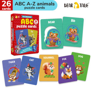 BEAR TALE Animal Alphabet Matching Cards 26 English Words Memory Games Early Education Cognitive Toys Kids Puzzles 26Cards