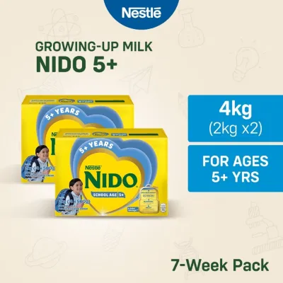 NIDO 5+ Growing-Up Milk Powder for School-Age Children 5+ Years Old 4kg (2kg x2)