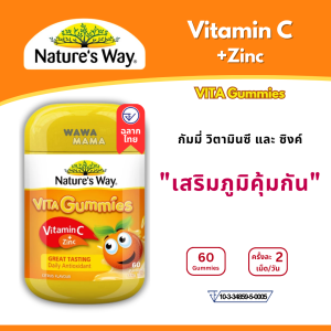 Nature’s Way Kids Vita Gummies Vitamin C + Zinc 60เม็ด EXP03/2027