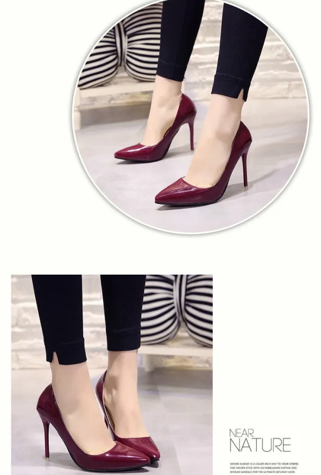 1 New Nude Pumps For Women High Heel Shoes Female Fashion Patent