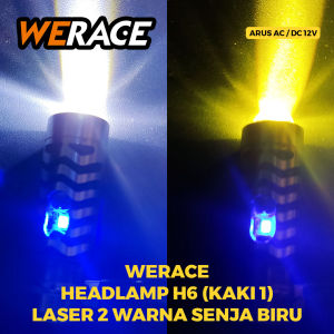 WERACE Headlamp LED H6 D2 Laser 2 Warna Senja Biru Dual Color Hi Low White White White Yellow Devil Blue