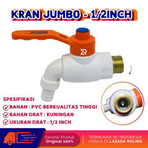 Kran Air Tembok 1/2 3/4 inch Keran Jumbo PVC PRR Drat Kuningan Engkol