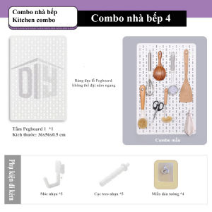 Pegboard để bàn combo để đồ bàn học phòng khách phòng bếp