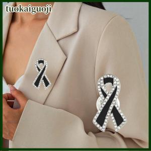 tuokaiguoji เข็มกลัดริบบิ้นพลอยเทียมสีดำ1 3 5ชิ้นเข็มกลัดที่ระลึกสำหรับชุดสูทผู้หญิงผู้ชายชุดเสื้ออุปกรณ์เสริมตราไว้ทุกข์