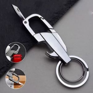 3-In-1 Multifunctional Keychain Bottle Opener Zinc Alloy Keychain Pendant Motorcycle Key Ring
