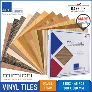 Apo Floor Vinyl Tiles Mimicri Wood Carpet and Stone Series 1.3mm Thick 300mm x 300mm 45pcs / BoxFast Shipping