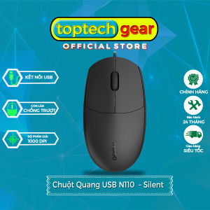 Chuột Máy Tính RAPOO N110 Silent Kết Nối Có Dây USB - Chính Hãng BH 2 Năm Lỗi Đổi Mới
