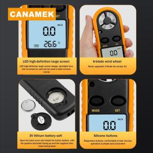 【CANAMEK】 Air Wind Speed Scale Accurately Measure Wind Speed & Temperature Digital Anemometer Pocket Smart Anemometer