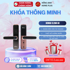 Khóa cửa vân tay Demax EL268 AC mở bằng vân tay mật mã thẻ từ chìa cơ app wifi công nghệ Đức