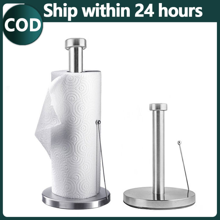 Paper Towel Holder, Stainless Steel Standing Kitchen Tissue Holder