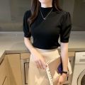 Áo thun cổ lọ tay ngắn nhún vai NHIỀU MÀU SIÊU SANG CHẢNH DỄ PHỐI ĐỒ 111C. 