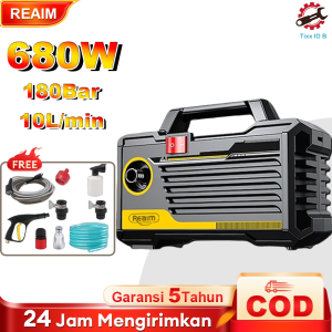 Reaim High Pressure Cleaner 680W 250Bar - Pencuci Kendaraan Motor & Mobil Portable untuk Rumah & Usaha