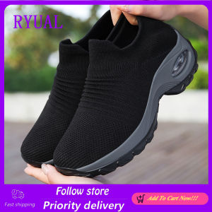 TRSOYE 2022 11 Colors Women Sneakers Fashion Big Size Air Cushion Running Shoes Comfortable Sock Slip-On Shoes Platform Sports Shoes Walking Shoes Big Size 35-43