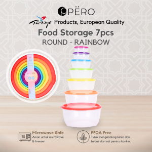Pero Food Storage Container Set of 7 / Tempat Penyimpanan Makanan Microwave Safe Isi 7pcs