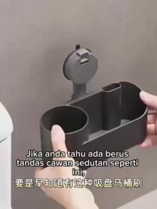 Suction Cup Toilet Brush Wall Hanging Household No Dead Angle Toilet Brush Suit Artifact Berus Toilet  吸盘式马桶刷壁挂式家用无死角马桶刷套装神器 吸盘马桶刷置物架