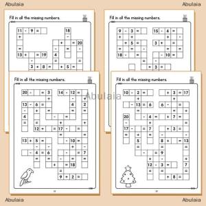 [COD] Abulaia Math CrossWord Puzzles Addition Subtraction Multiplication Division Criss Cross Game Math Workbook Montessori For Kids Ages 5-8