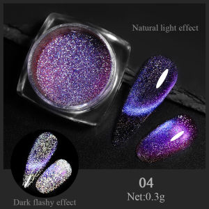 UR đường 0.3 gam/hộp Bạc Mặt Trăng mèo từ bột màu xanh tím Cerise lấp lánh nam châm mèo hiệu ứng bụi sắc tố Chrome sơn gel tia UV trang trí móng nghệ thuật