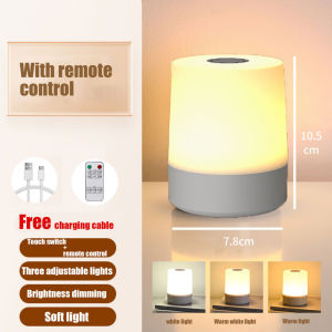 Kebidumei Led Night Lamp 2400Mah 3 Modes Touch Desk Lamp USB Charging Night Light Ambient Light Adjust Sensor Smart Bedroom Atmosphere Light Kids Gift
