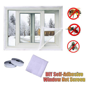 DIY Velcro Insect Screen Fiberglass Window Mosquito Window Screen Net Flies Net with Sticky Tape(White)