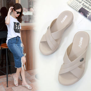 Geyunya แบรนด์สวยรองเท้าแตะรองเท้าแตะแบนรองเท้าชายหาดสำหรับผู้หญิง 36-42 ชั้น