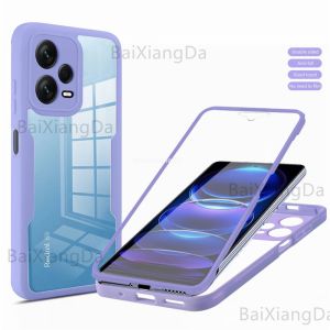 เคสโทรศัพท์ป้องกันทุกสัดส่วน360ฝาหลังสำหรับ Xiaomi Poco X5 Pro Pocophone F5pro PocoF5 Pro PocoF5pro PocoX5pro 2023ปลอกสองซิลิคอนนุ่มใส TPU เคสกันกระแทกมือถือ