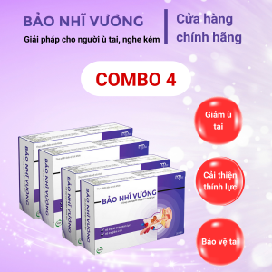BẢO NHĨ VƯƠNG - Dùng cho người ù tai nghe kém ve kêu trong tai lùng bùng lỗ tai ù tai tráiù tai phảinghẹt mũi ù taisuy giảm thính giác COMBO 4