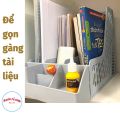 Giá đựng tài liệu 3 ngăn kèm khay để bút Việt Nhật (5680), Khay đựng hồ sơ tài liệu văn phòng để bàn. 