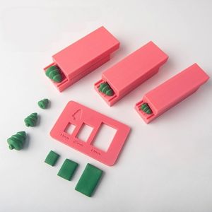 SIRENXI Cọ xát liên tục Khuôn tạo hình cây thông Noel Làm thủ công Tạo hình nhanh chóng Máy làm đất sét polymer Công cụ hỗ trợ 15/20/25mm Khuôn làm cây thông Noel bằng đất sét mềm Người thợ gốm