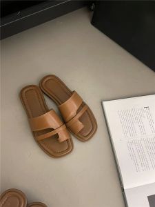 [Free Shipping] WomenS Slip-On Sandals 2025 New Summer Korean Version Retro Simple Style To Pair With Skirts Roman Sandals