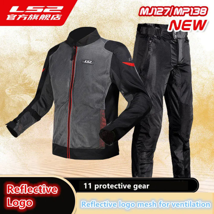 New LS2 summer polyester motorcycle jacket armor men CE certified ...