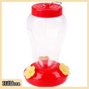 [Hilldora] ที่ป้อนอาหารนกฮัมมิงเบิร์ดขวดดอกไม้พลาสติกกลางแจ้งในสวน