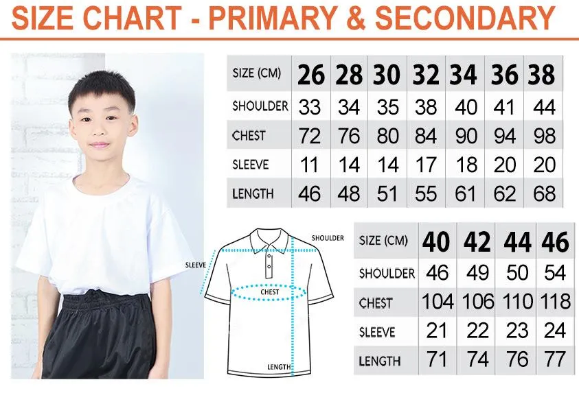 KM Primary and Secondary School Round Neck SHORT Sleeves Kids