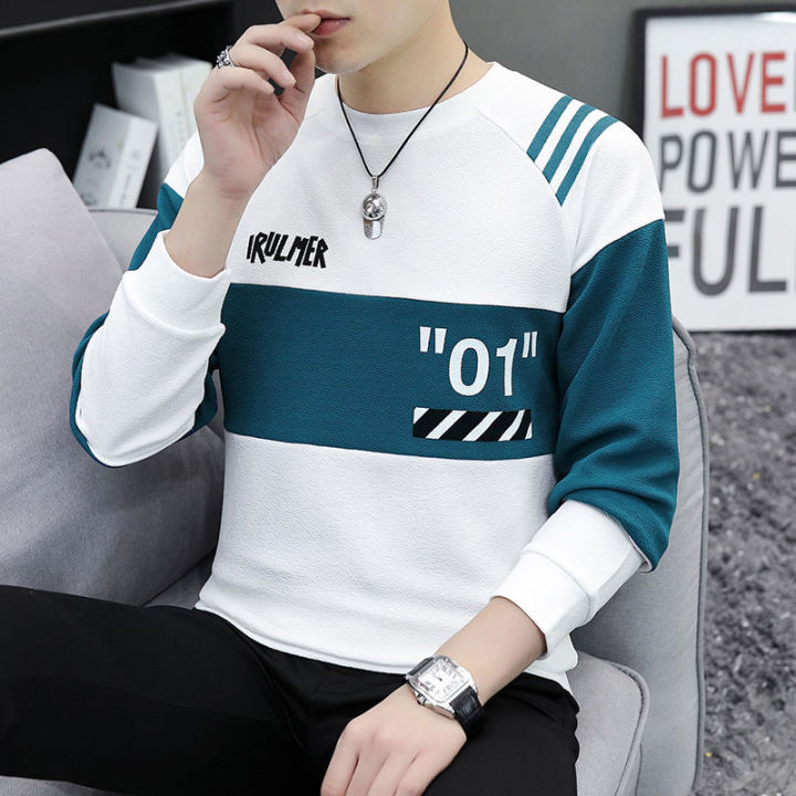 Men's sweater round newest neck pullover casual all-match sweater