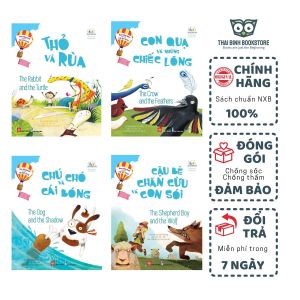 Sách - Combo 4 Quyển Sách "Học Tiếng Anh Cùng Truyện Ngụ Ngôn AESOP"- Bé 3 Tuổi Trở Lên - Megan Sussman Jaekyung Jeong - Thái Bình Bookstore