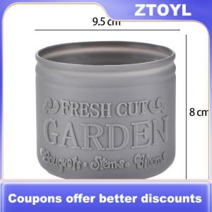 【ZTOYL】 Flower Pot Round Planters Succulents Plant Pot Office Desktop Balcony Home Garden Decoration Outdoor Potted