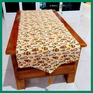 OIKU Taplak Meja Kanvas 50x150cm-Table Runner-Taplak Meja Modern-Taplak Meja Motif-Taplak Meja Ruang Tamu