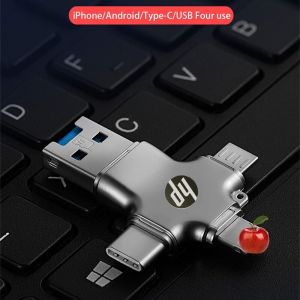🔥FREE Shipping+COD🔥【COD】 4-in-1 Flash Drive USB 3.0 Memory Stick 256GB/128GB OTG Pendrive Fast Speed Type-C For Apple For Android PC
